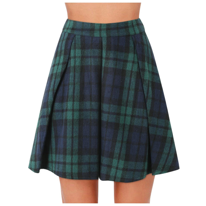 Lune London women’s A-line flared check skirt