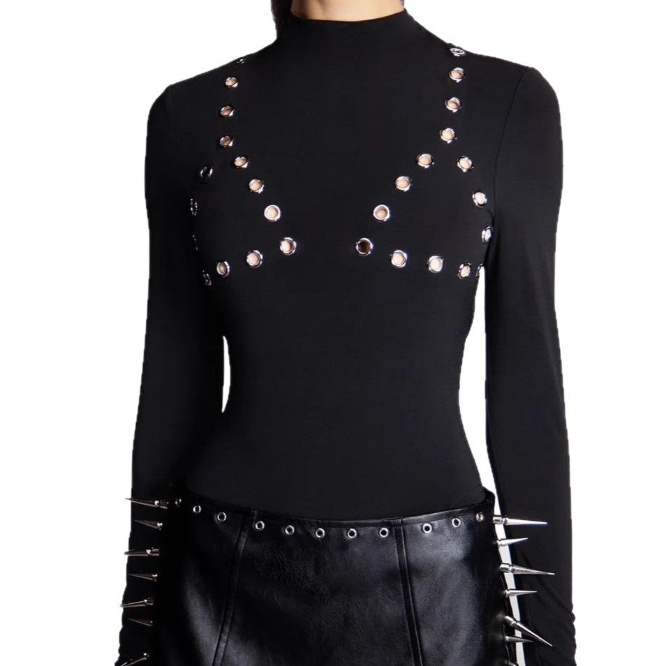 Body for women with decorative studs and long sleeves Chic and Style