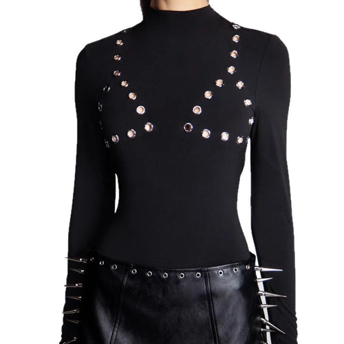 Body for women with decorative studs and long sleeves Chic and Style