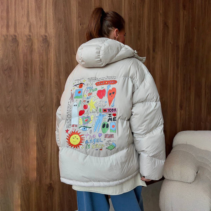Lady matte jacket creative print design Lune London