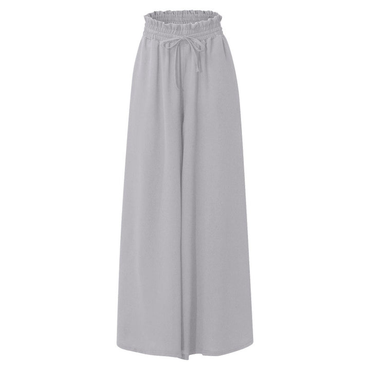 Fluid maxi pants for women with elastic waistband and side pockets Lune London