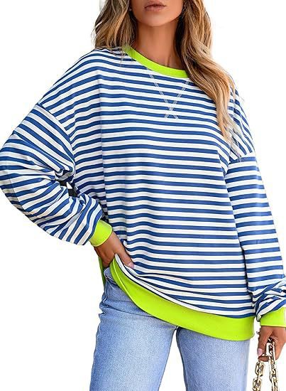 Women's Casual Sweater with Wide Stripes Lune London
