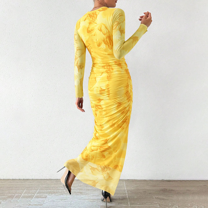 Elegant maxi dress for women with floral pattern and long cut Chic & Stil