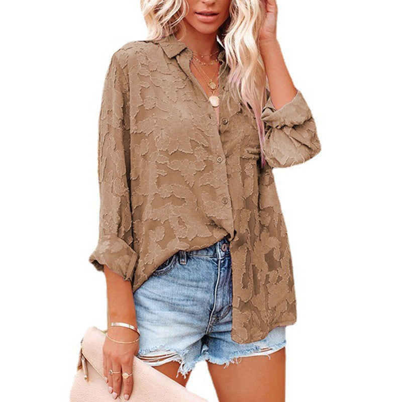 Plus size floral print blouse with airy cut Lune London