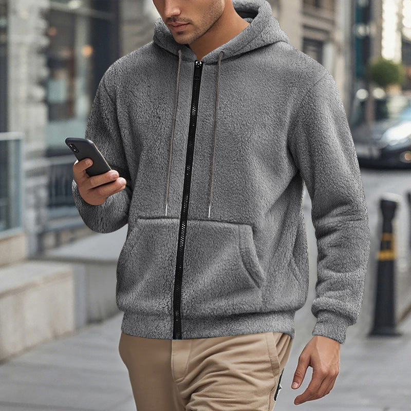 Men's Fleece Hoodie with Side Zipped Pockets Lune London