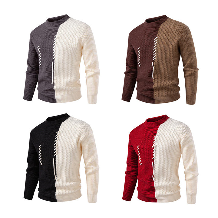Fashion sweater for men with innovative structure design and unique decorative stripes Lune London