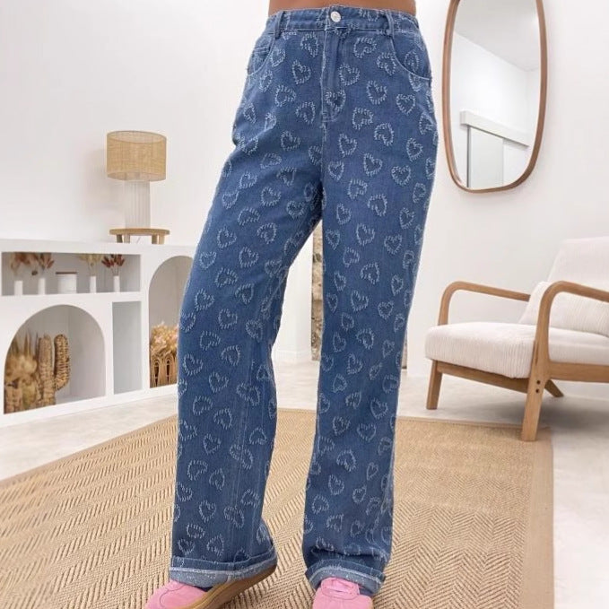 Lune London Floral Print Women's Jeans Pants