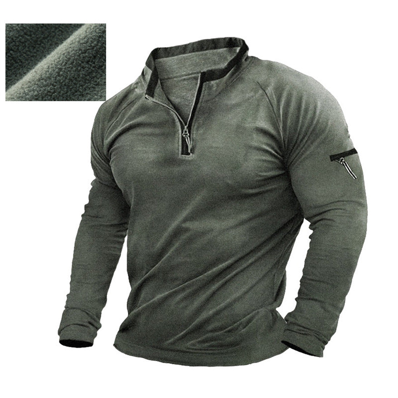 Men's sweater with half-zip closure and practical pockets Lune London