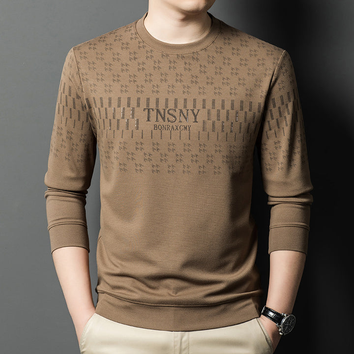 Men's trendy crew neck sweater with structured pattern Lune London
