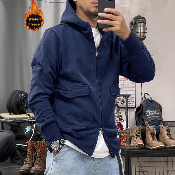 Warm fleece jacket for men with practical pockets and modern cut Lune London