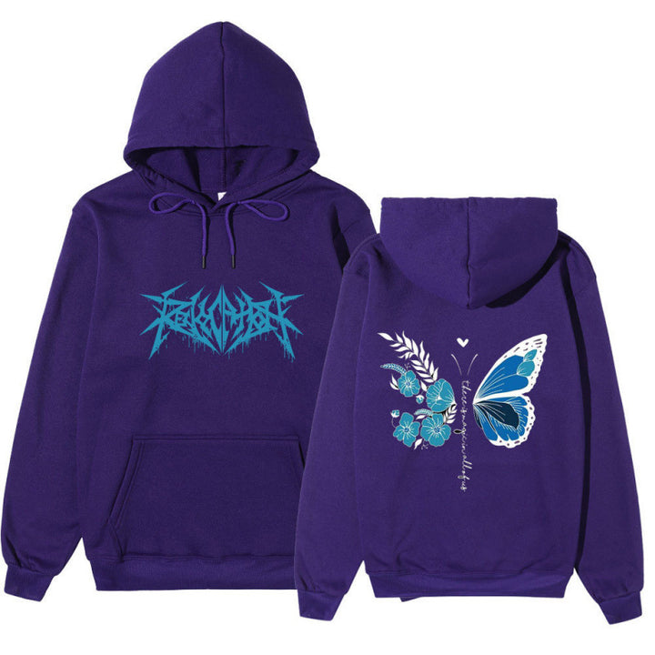 Women's hoodie with unique butterfly and flower motif Lune London