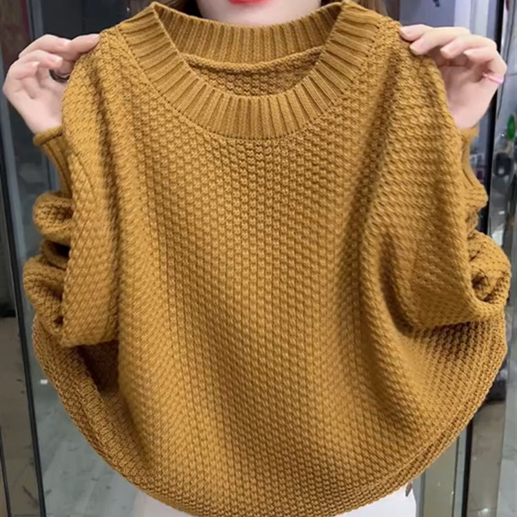 Casual knitted pullover for women with a textured surface and a loose fit Lune London