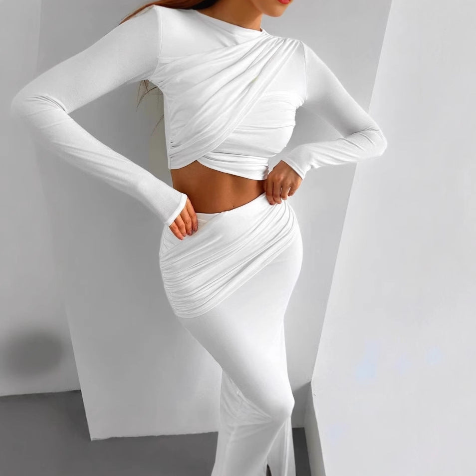 Ladies Elegant Wrap Dress with Long Sleeves and Fitted Cut Lune London