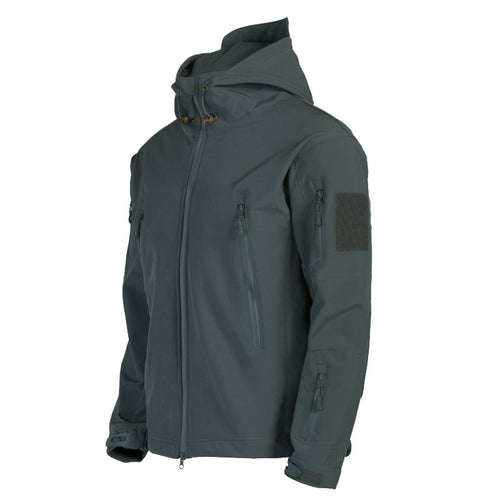 Versatile softshell jacket for men with removable hood Lune London