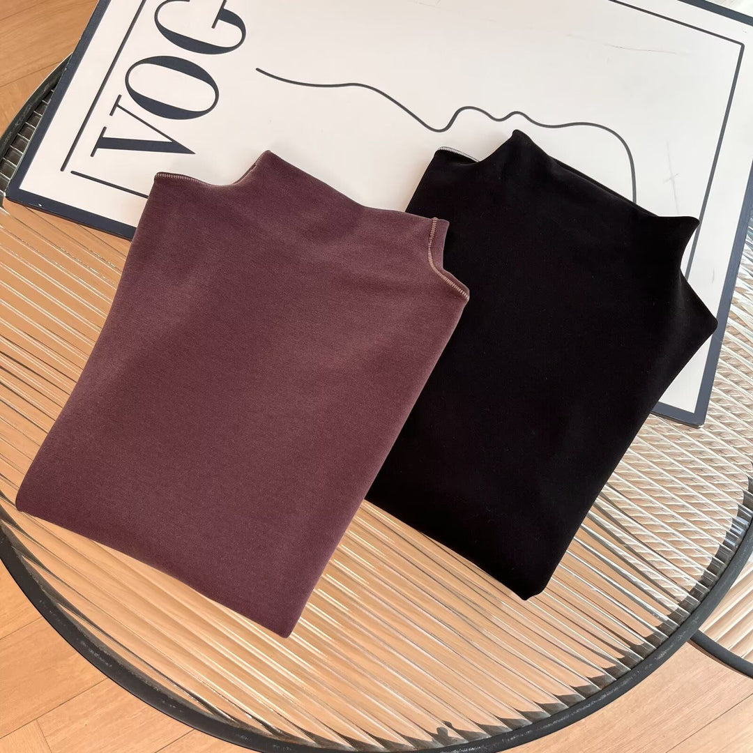 Chemise polo à manches longues sportive pour femmes avec solution de col élégant Chic & Stil