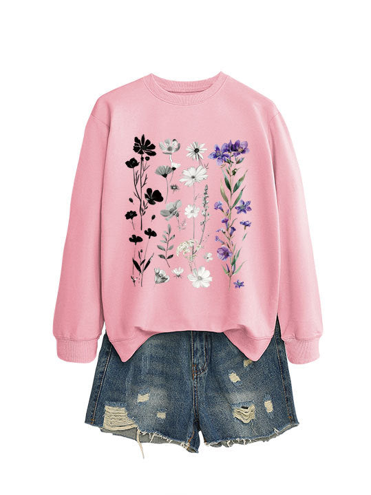 Sweat-shirt femme avec design graphique floral et doublure intérieure douce Chic & Stil