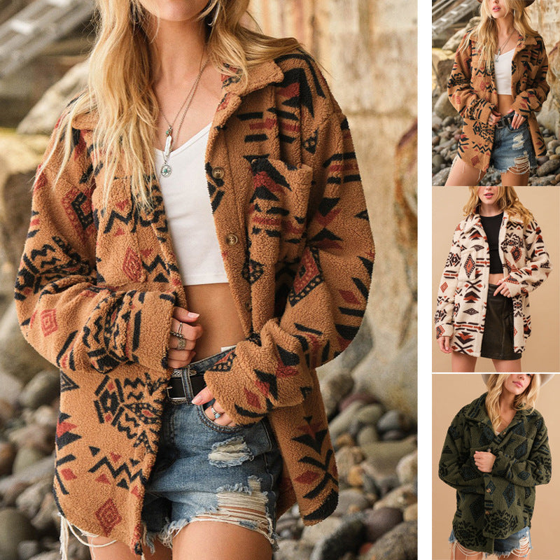 Ladies Fleece Jacket with Pattern and High Quality Structure Lune London