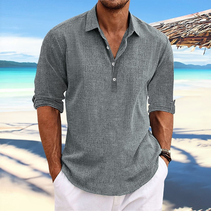 Light linen shirt for men with three-quarter sleeves Chic und Stil