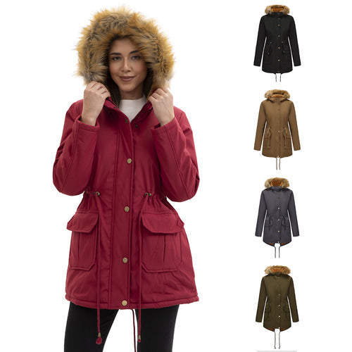Ladies winter parka with fur collar Lune London