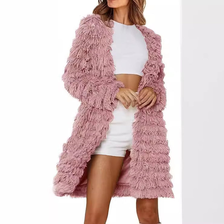 Ladies Fringed Long Coat Lune London