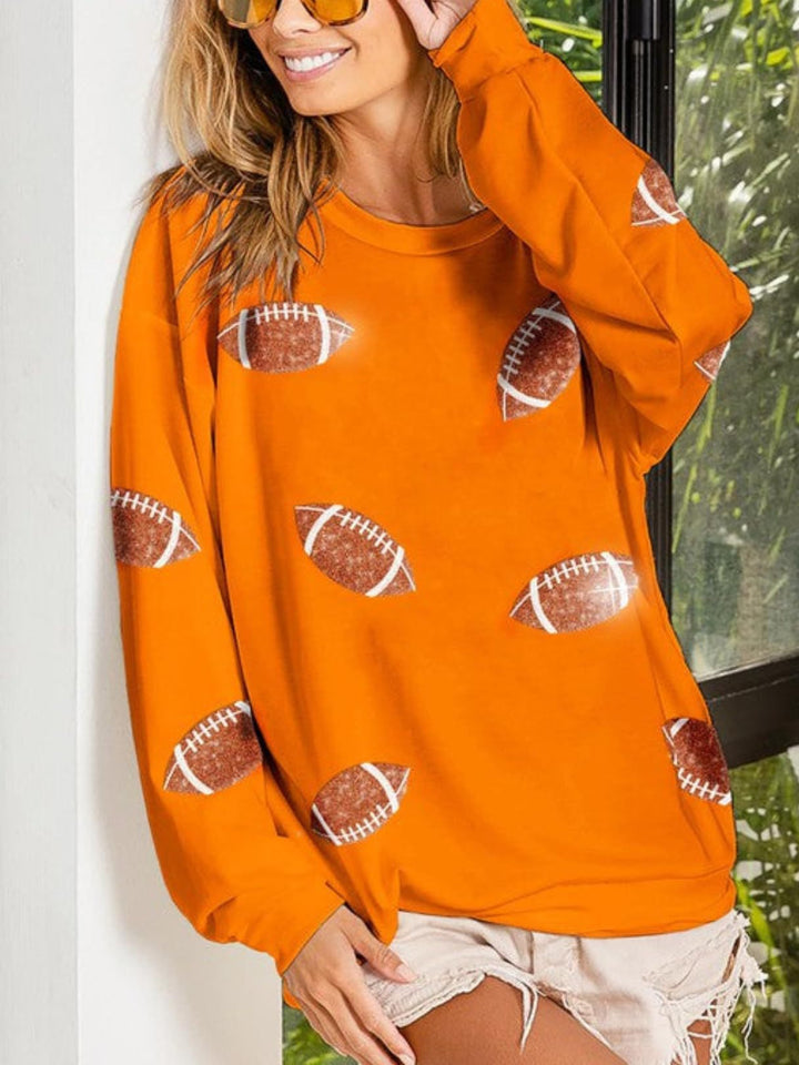 Casual women's sweatshirt with football pattern Moon London