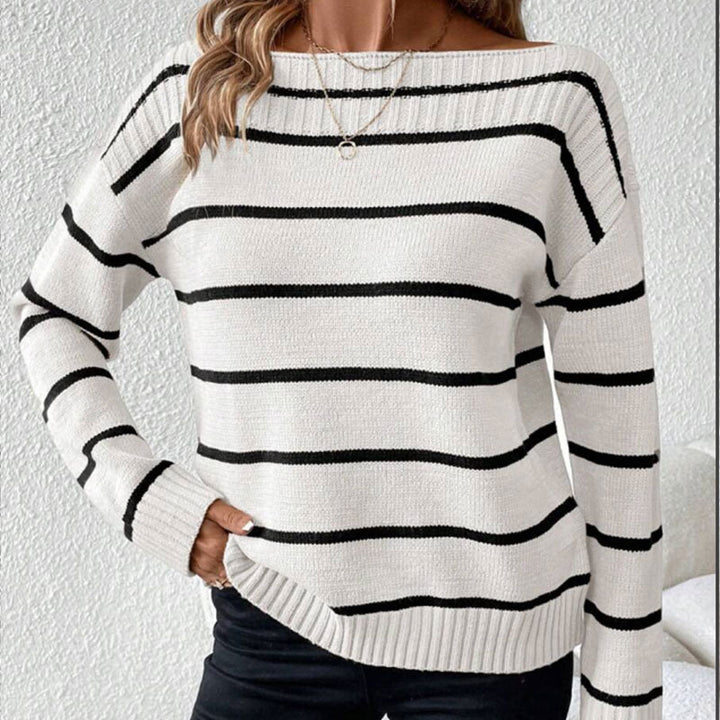 Pull décontracté pour femmes avec un design de rayures accrocheur Chic & Stil