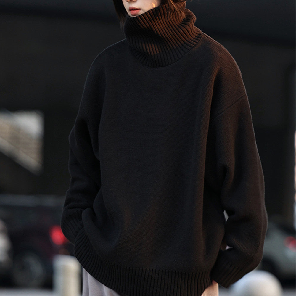 Cozy knit sweater for women with a high collar and relaxed fit Lune London