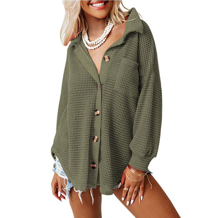 Casual plaid shirt jacket for women with button placket Lune London