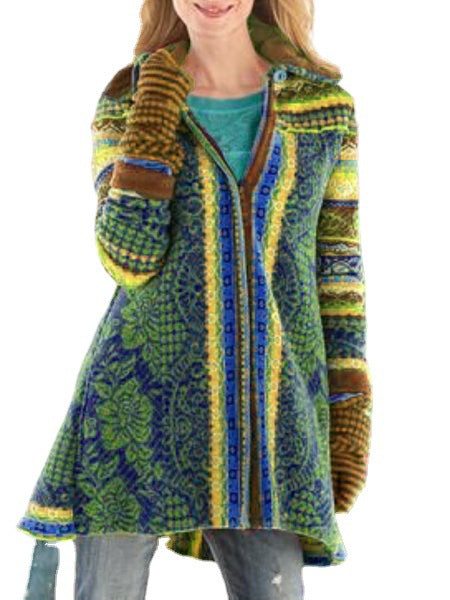 Women's Casual Coat with Elaborate Pattern and Tailored Fit Lune London
