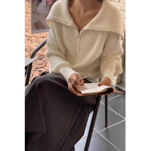 Cardigan féminin confortable à col stylé et devant ouvert Chic & Stil