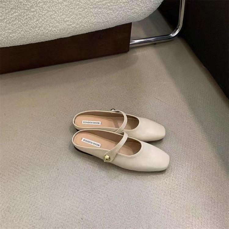Ladies Stylish Ballerinas with Shiny Upper Material and Elegant Buckle Lune London