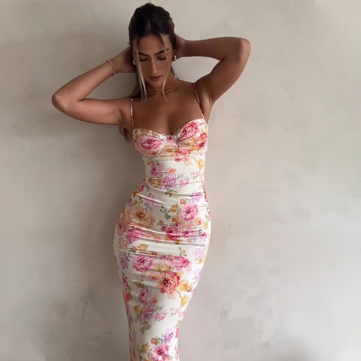 Chic and stylish floral maxi bodycon dress for women