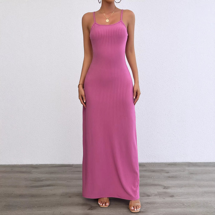 Fitted maxi dress for women with fine ribbed structure Chic & Stil