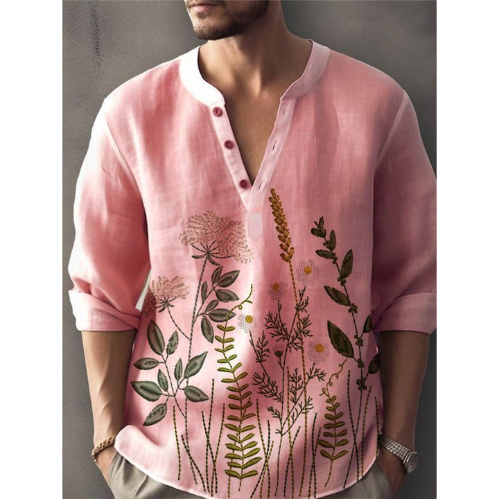 Elegant shirt for men embroidered with flowers Lune London