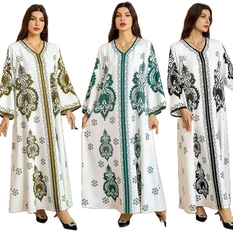 Kaftan dress for women with an artistic pattern and a relaxed fit Lune London