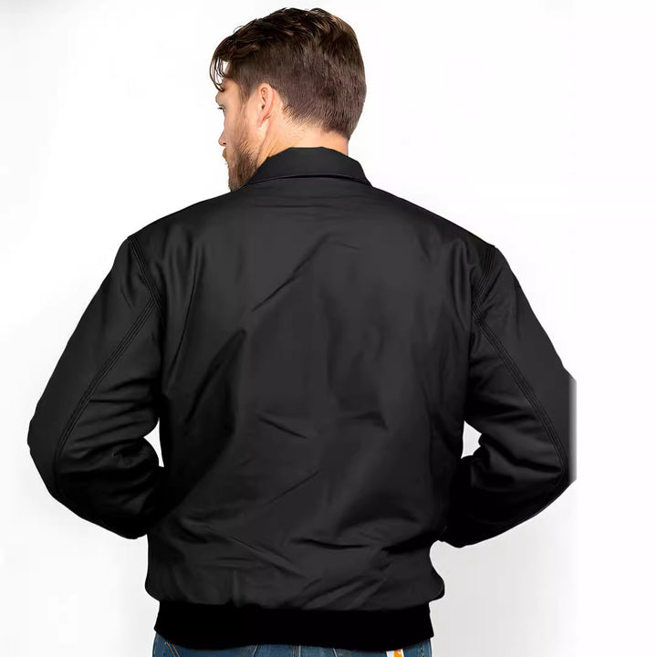 Insulated transitional jacket for men with high collar and practical pockets Lune London