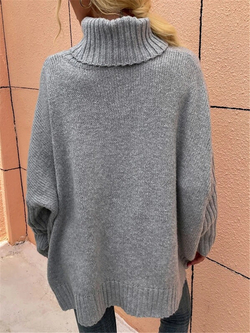 Chunky knit sweater for ladies with high collar Lune London
