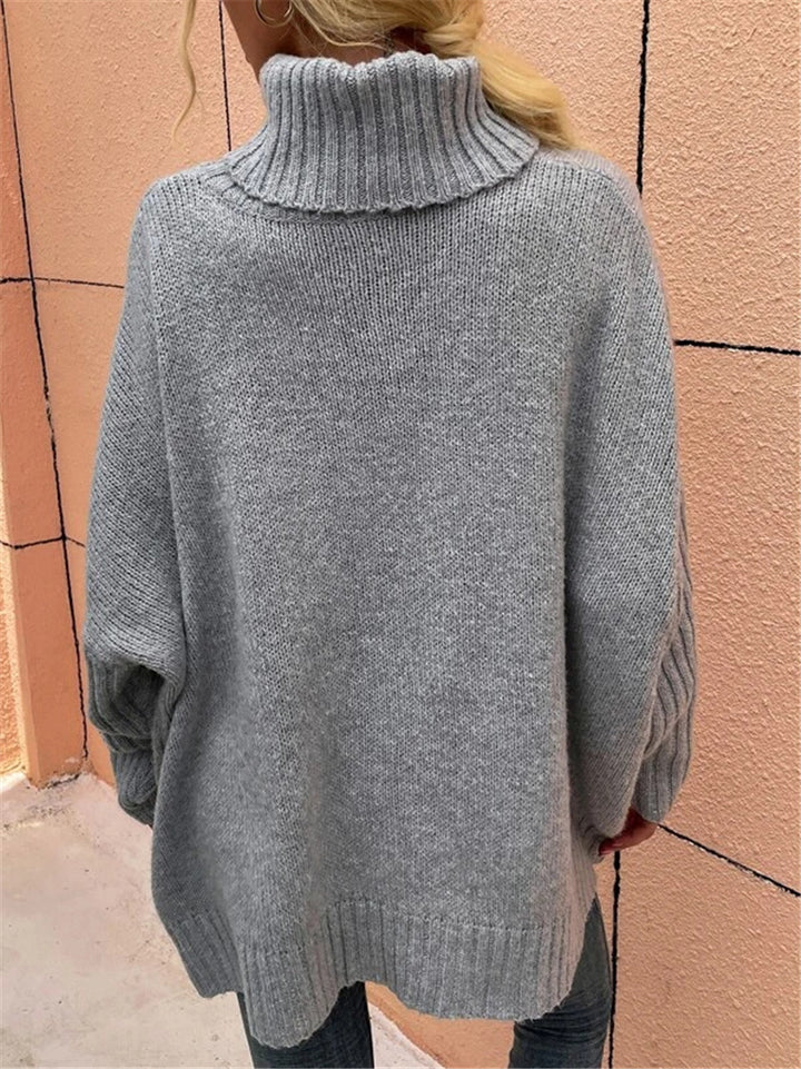 Chunky knit sweater for ladies with high collar Lune London