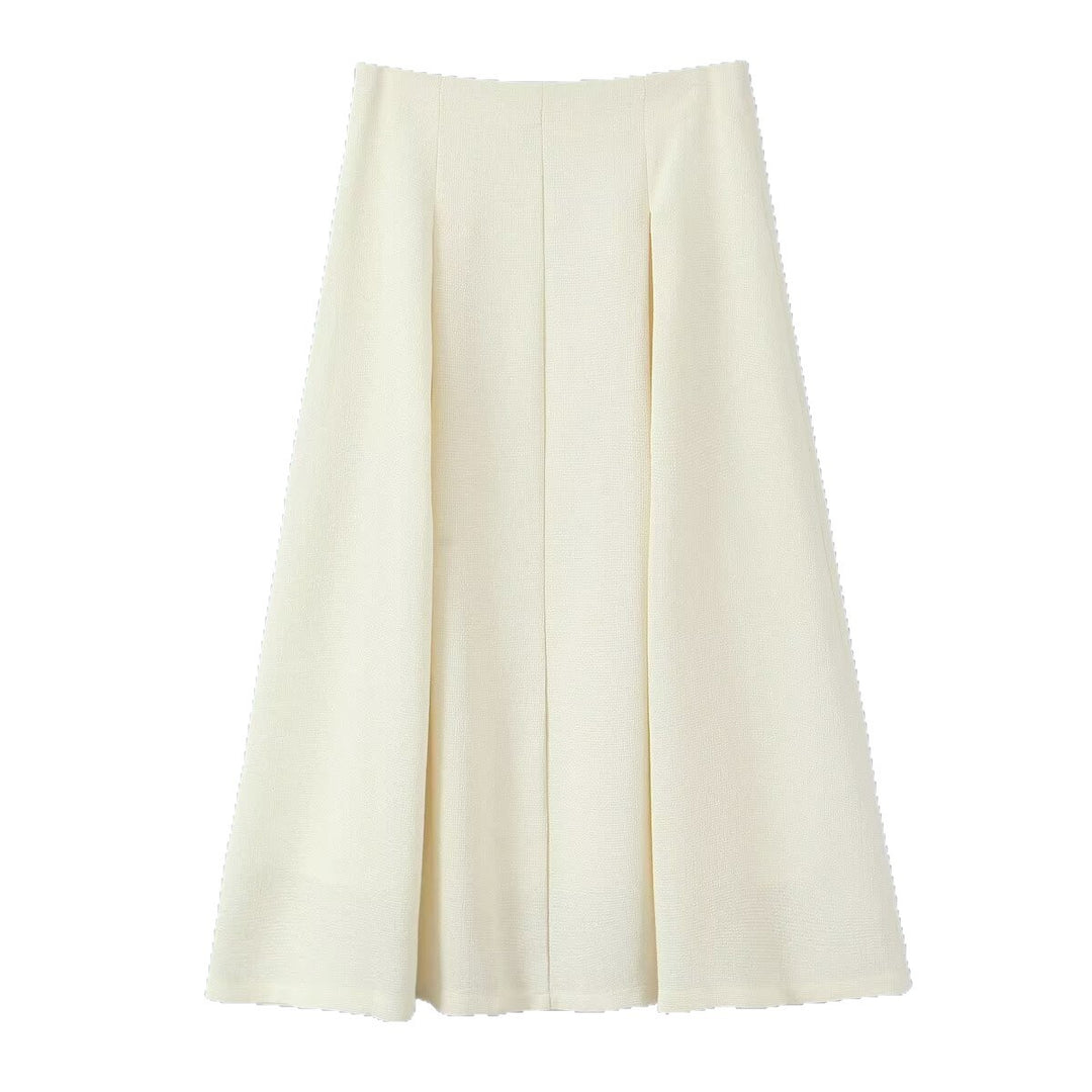 Jupe midi élégante pour femmes avec un motif texturé fin Chic & Stil