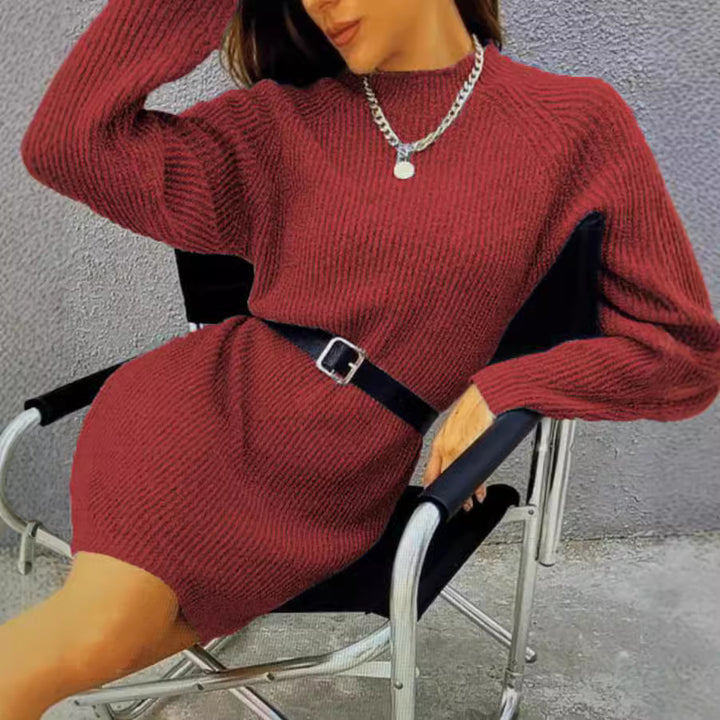 Knit dress for women with a relaxed fit and a modern ribbed pattern Lune London