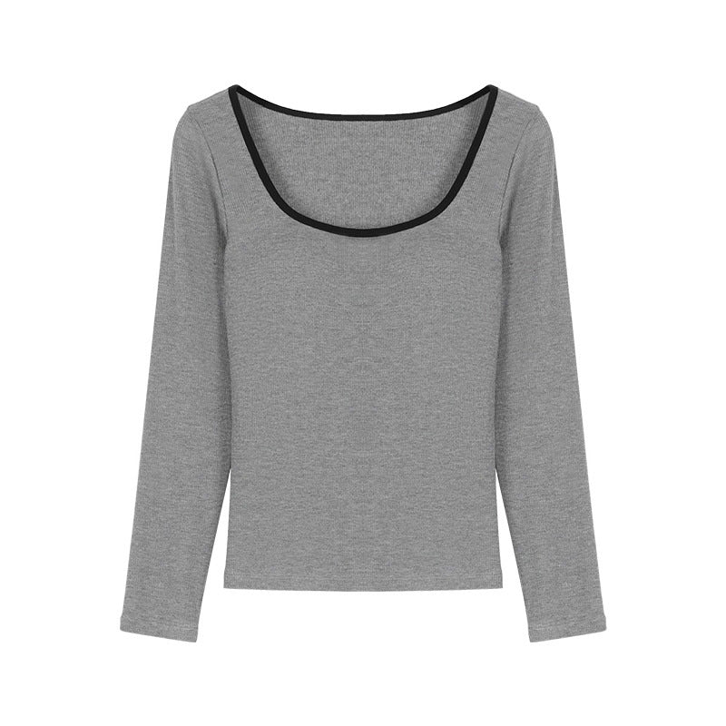 Women's long sleeve shirt with contrasting neckline Chic & Stil