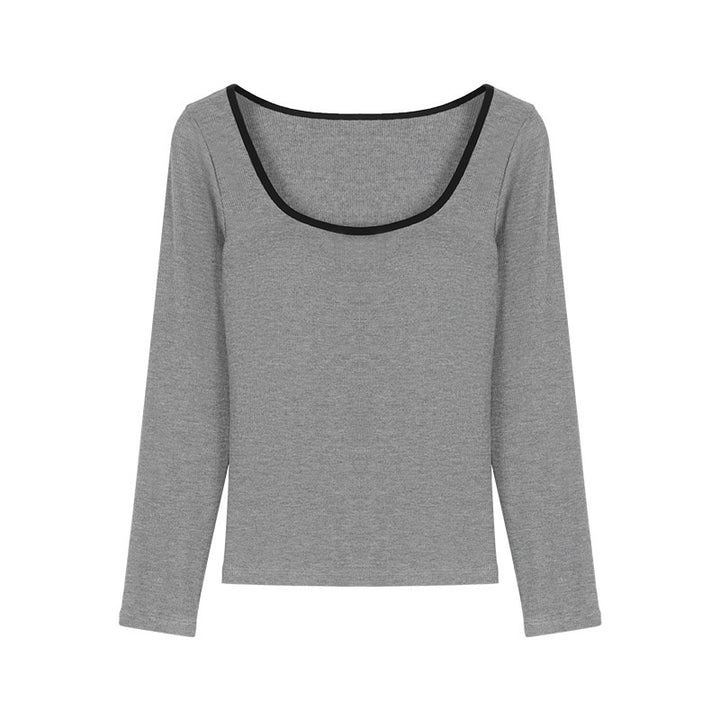 Women's long sleeve shirt with contrasting neckline Chic & Stil
