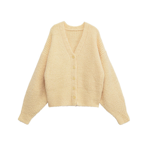 Women's cozy cardigan with V-neck and button closure Lune London