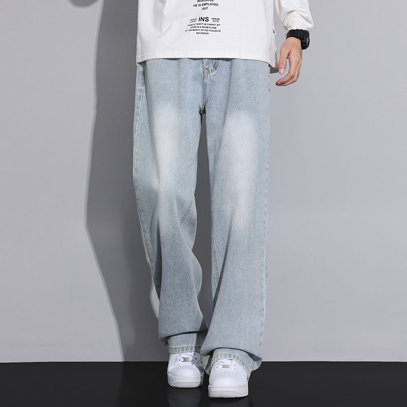Men's wide denim jeans with a modern worn look Lune London