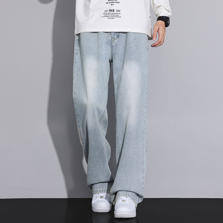 Men's wide denim jeans with a modern worn look Lune London