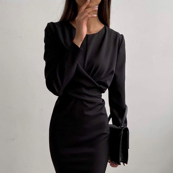 Fitted wrap dress for women with long sleeves and elegant cut Lune London