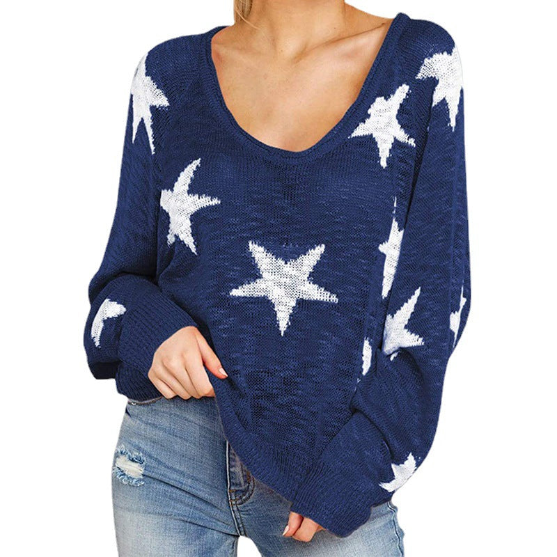 Chunky knit sweater for women with star pattern Lune London