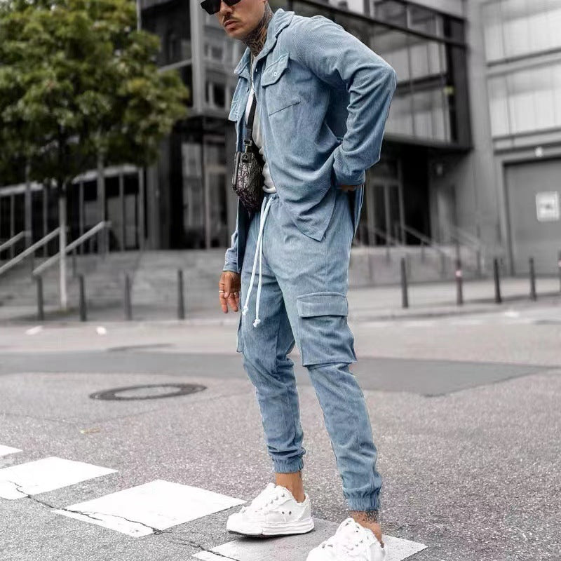 Trendy cargo pants for men with practical cut and casual chic jacket