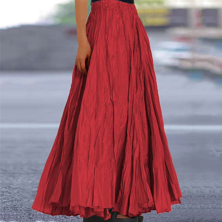 Long and flowing skirt for women with elastic waistband and modern texture Lune London