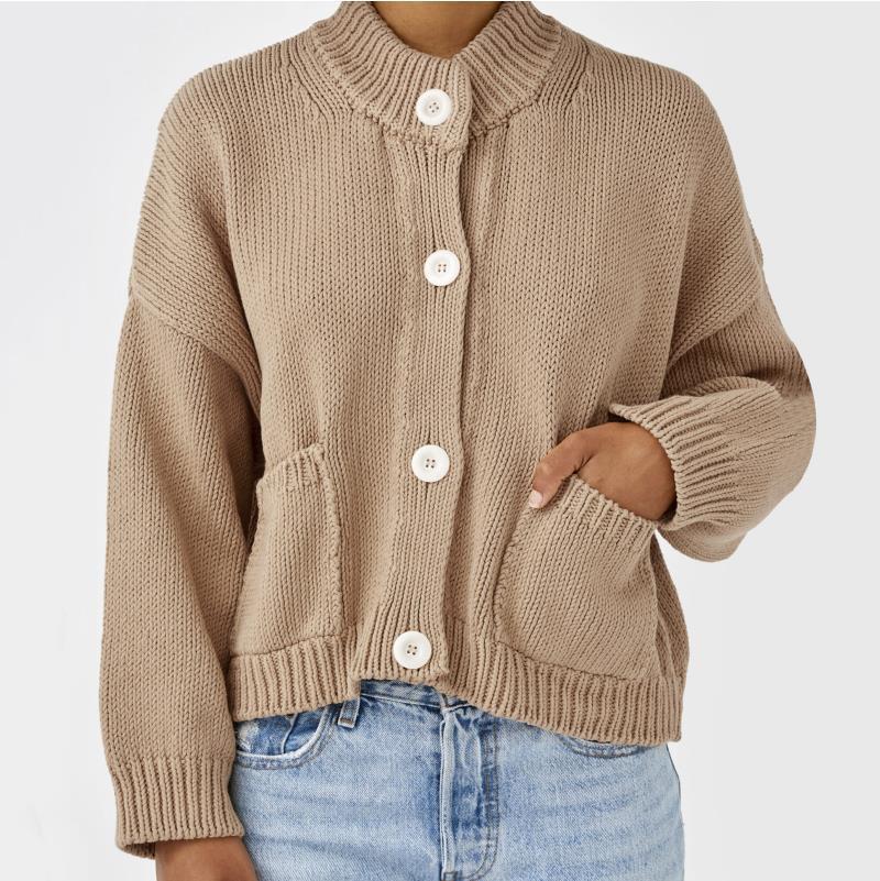 Casual style knit jacket for women with button details Lune London